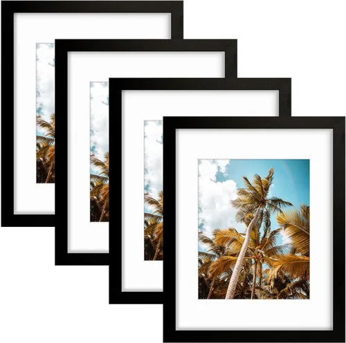 Miniatura 142 de Frametory, Marco de fotos de 11 x 14 pulgadas con paspartú para fotos de 8 x 10 pulgadas, moldeado ancho de vidrio de alta definición, accesorios