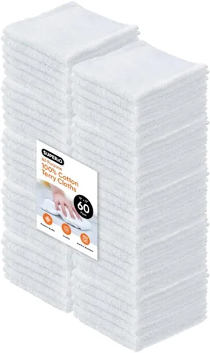 Miniatura 17 de Superio Toallas de rizo de algodón, toallas grises 100% algodón, trapos de limpieza para cuerpo y cara, toallas de spa, multiusos