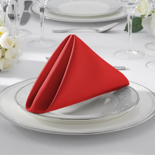 Miniatura 7 de Lann's Linens. 12 servilletas de 17 pulgadas. Servilletas de gamuza con bordes ribeteados, varios colores disponibles. Rojo