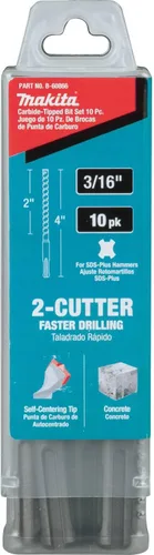 Miniatura 5 de Makita B-60866 Broca SDS-Plus de 3/16" x 4", 2 cortadores, 10/paquete