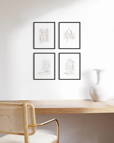 Miniatura 6 de Haus and Hues Juego de 4 marcos de madera de roble negro de 11 x 14 pulgadas, marco para arte de pared, marco para póster, marco de póster de 11 x