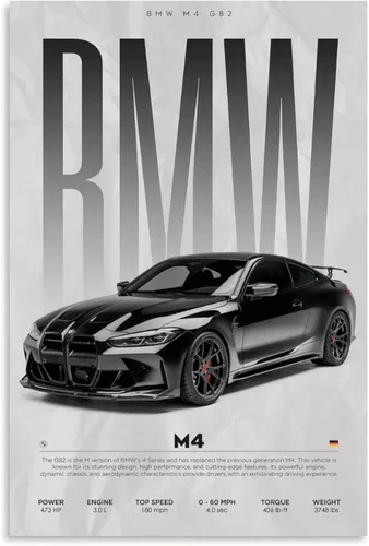 Miniatura 12 de Supercar M4 CSL - Póster de carreras para pared, lienzo, regalo de cumpleaños, impresiones para decoración de la casa, enmarcada o sin marco