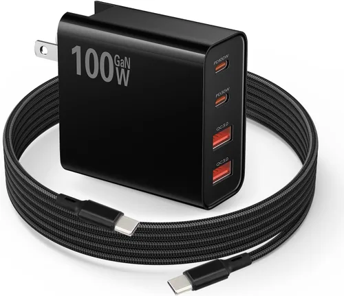 Miniatura 8 de Cargador rápido USB C PD de 30 W para DJI Neo, Mini 4K, 2 SE, 4 Pro, Air 2S, Avata 2 Drones, USB de doble puerto + cargador de pared tipo C con Negro