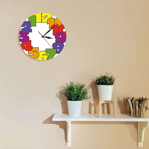 Miniatura 7 de The Geeky Days Reloj de pared con números grandes, 12 pulgadas, moderno, para decoración del hogar, silencioso, sin tictac, acrílico, redondo