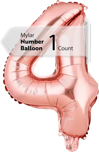 Miniatura 57 de Restaurantware-Balloonify Globo de Número de 16 Pulgadas, 1 Globo Digital para Fiesta - Número 5, Auto-Sellado, Acabado de Mylar de Folio Dorado, Oro