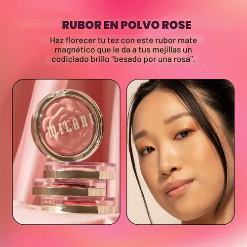 Miniatura 9 de Milani Rubor en Polvo Rosa, Rubor en Polvo para Mejillas, Maquillaje Libre de Crueldad - Da Forma, Contorna y Destaca el Rostro para un Acabado Mate