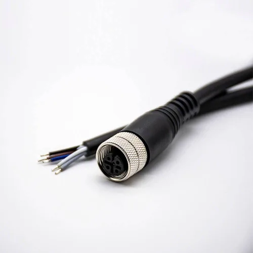 Miniatura 43 de Elecbee Cable M12 A-Code Conector recto de cabeza hembra individual Cable eléctrico de enchufe de aviación (cable de 12 pines 1M/3.3 pies)