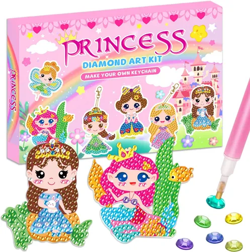 Miniatura 12 de Labeol Artes y manualidades para niños de 8 a 12 años – Crea tus propios llaveros GEM, arte de diamantes 5D por números, kits de arte GEM para niños