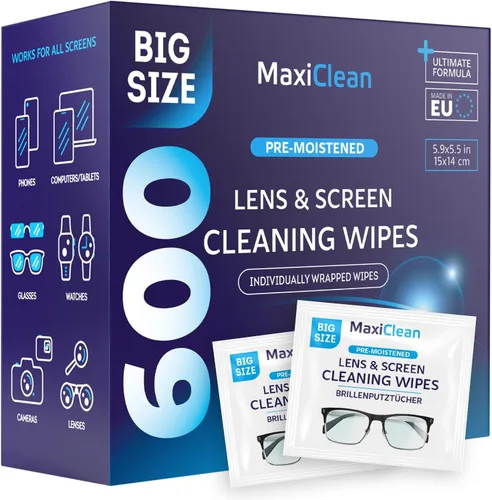 Miniatura 8 de Toallitas limpiadoras de lentes – Toallitas para lentes – 400 toallitas prehumedecidas envueltas individualmente para gafas, electrónica, teléfono