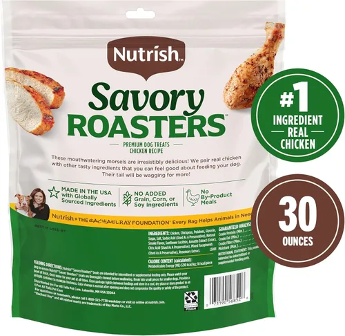 Miniatura 3 de Nutrish Savory Roasters - Golosinas de pollo para perros, relleno para calcetines de perro, bolsa de 30 onzas (Rachael Ray)