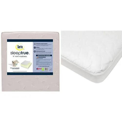 Miniatura 8 de Delta Children Serta SleepTrue Mini Colchón de Cuna y Juego de 3 Sábanas Bajeras Ajustadas para Mini Cuna de American Baby Company para Niños y Niñas