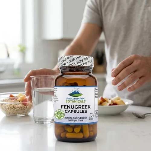 Miniatura 6 de Pure Mountain Botanicals Cápsulas de fenogreco de 600 mg orgánicos, 90 cápsulas veganas kosher - Suplemento de semillas de fenogreco para mujeres