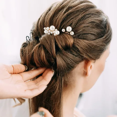 Miniatura 4 de 5 Piezas Peines Dorados para Cabello de Boda Nupcial, Tocado, Horquillas con Perlas, Clips, Joyería Vintage para Cabello para Novias, Damas