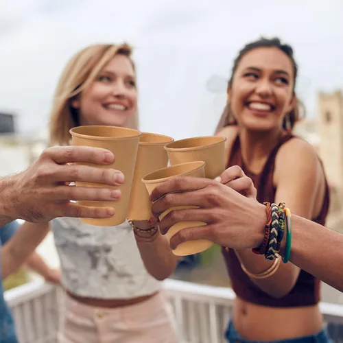 Miniatura 6 de SIUQ Paquete de 300 vasos de papel kraft de 12 onzas, vasos de café de papel desechables sin blanquear, tazas gruesas para bebidas calientes/frías