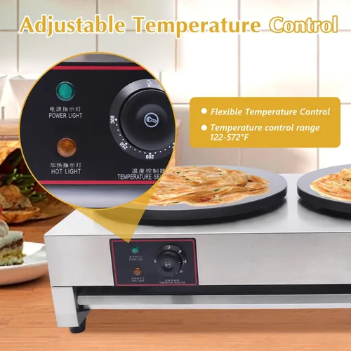 Miniatura 4 de Crepe Maker, Máquina eléctrica comercial del fabricante de crepé, Plancha de quemador eléctrico antiadherente, Estufa de mesa para hacer crepé de 2