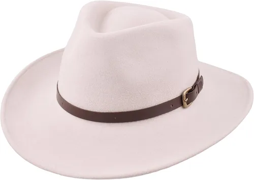 Miniatura 19 de Melbourne - Sombrero de fieltro de lana para mujeres/hombres, sombrero de vaquero con lágrima aplastable, sombrero de invierno y otoño Sombrero