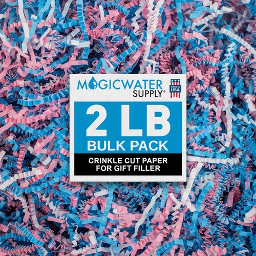 Miniatura 21 de MagicWater Papel de Corte Ondulado para Cestas de Regalo - 2LB - Blanco y Dorado - Perfecto para Relleno de Papel Triturado, Relleno de Cestas