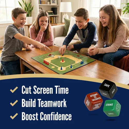 Miniatura 5 de Juego realista de tablero "What About Baseball" que te da la sensación de béisbol real, adecuado para niños a partir de 8 años, de Grandma Smiley's
