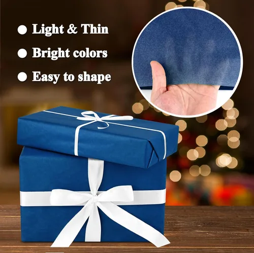 Miniatura 3 de Morcheiong 60 hojas de papel de seda azul marino para envolver regalos, papel de seda a granel para manualidades, manualidades, fiesta de cumpleaños