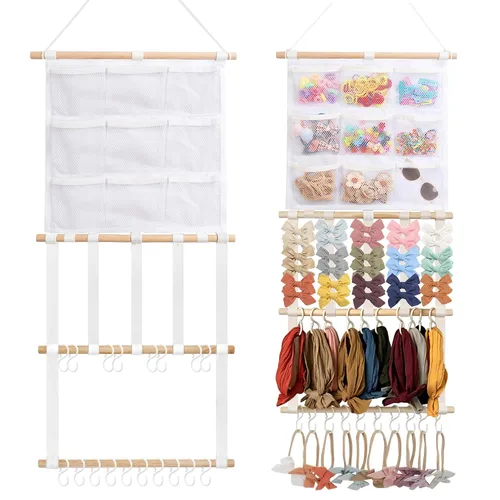 Miniatura 10 de kangaroo Soporte para Diademas Organizador de Lazos para el Cabello para Niñas Bebés Gran Capacidad Soporte de Lazos Accesorios para el Cabello