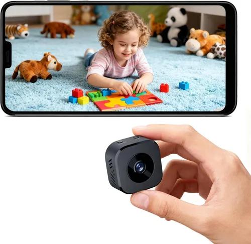 ZMDCAM Mini cámara de seguridad, 1080P HD WiFi para el hogar, cámara interior y exterior para bebé/mascota/niñera, cámara IP visión remota para