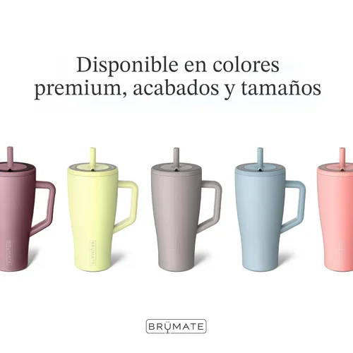 Miniatura 3 de BrüMate Era Vaso térmico con asa y pajilla, 40 onzas, 100% a prueba de fugas, con tapa, hecho de acero inoxidable, base apta para portavasos, moca