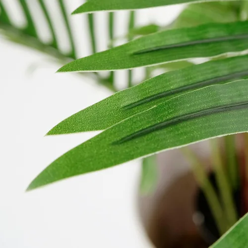 Miniatura 4 de Árbol artificial en macetero moderno con patrón geométrico, palmeras tropicales areca falsas de seda para decoración del hogar en interiores