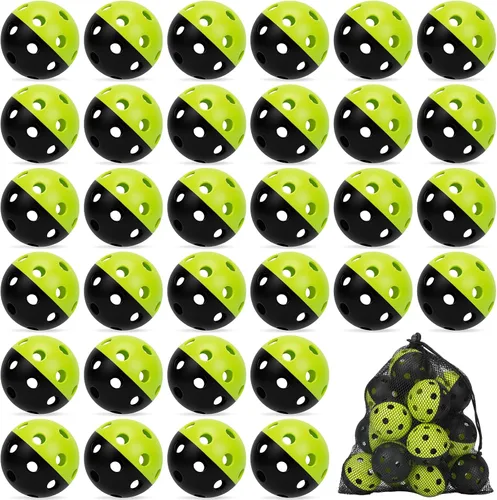 Miniatura 13 de Coopay Paquete de 18/36 pelotas de práctica de béisbol, bolas de entrenamiento de plástico, bolas de softball huecas ligeras para golpe