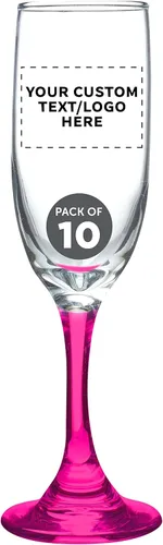 Miniatura 25 de DISCOUNT PROMOS Premiere - Juego de 10 copas de champán de 6.25 onzas, paquete a granel, elegantes vasos para bodas, eventos y regalos Blanco - Azul