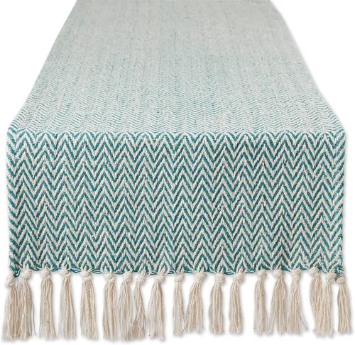 Miniatura 20 de DII Woven Basic - Camino de mesa Chevron de la colección de mesa, 15 x 72 pulgadas, gris