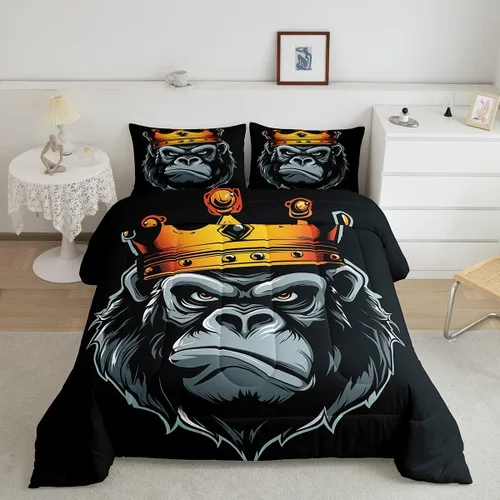 Miniatura 39 de Erosebridal Juego de ropa de cama individual para niñas, juego de edredón de juegos para niños, juego de cama de juegos para niños, color naranja