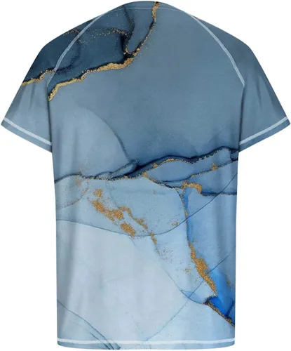 Miniatura 4 de Tops básicos Hombres Impresión Digital 3D Jersey Camisa Estampado mármol Camiseta Manga Corta Blusa Cuello Redondo