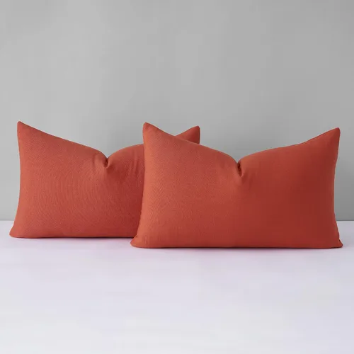 Miniatura 9 de Mixhug Juego de 2 fundas de almohada decorativas de lino para sofá y cama, cojín lumbar, color marrón claro, 12 x 20 pulgadas