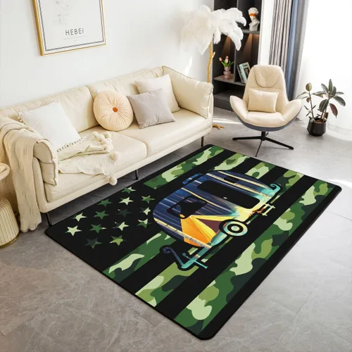 Miniatura 9 de Erosebridal American Flag Area Rugs 3x5 for Bedside Kitchen Army Green Camo Washable Rug Bear Claw Hunting Theme Decorative Accent Rug Camoflage