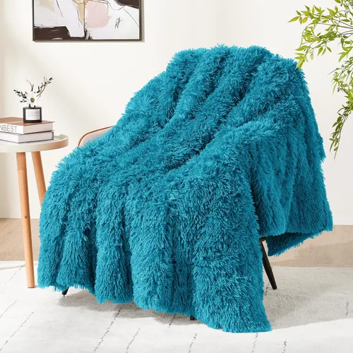 Miniatura 9 de Cottonblue Manta con Peso de 20 libras, Piel Sintética Reversible de Lujo Suave Pelo Largo Cálida Manta Pesada 60x80 pulgadas, Cálida Elegante Manta