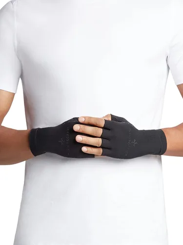 Miniatura 4 de Tommie Copper Guantes de compresión de medio dedo, unisex, para hombres y mujeres, guantes para rigidez de manos, hinchazón y apoyo articular