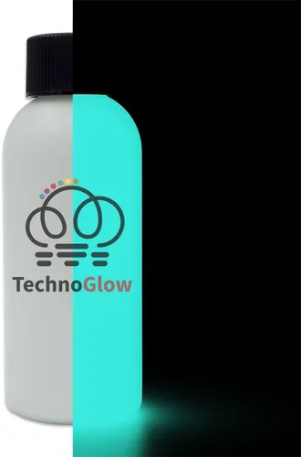 Pintura que brilla en la oscuridad, brillo brillante en color Aqua - Múltiples colores - 1 fl oz