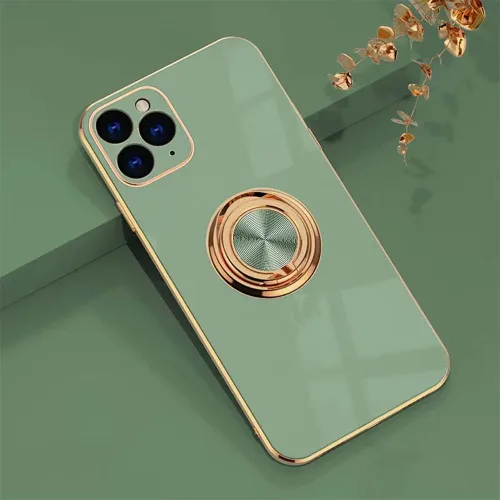 Miniatura 23 de Funda para iPhone 11 Pro con anillo, anillo de rotación de 360 grados integrado con soporte de anillo de rotación de 360 grados con chapado Gris