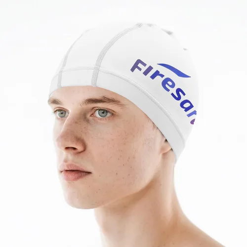 Miniatura 15 de Gorro de natación de tela Firesara, gorro de baño de alta elasticidad mantiene el cabello limpio y transpirable, se ajusta tanto al cabello largo
