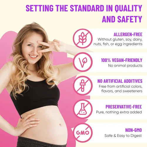 Miniatura 7 de Vitaminas Prenatales de Mama's Select para Mujeres – Libres de Alérgenos, Amigables con MTHFR, Ácido Fólico Metilado y Vitaminas B, Fáciles