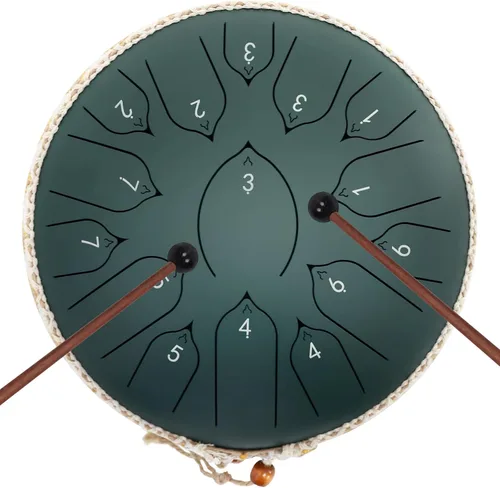 Miniatura 8 de Tambor de lengua de acero con 11 notas de 6 pulgadas con bolsa de tambor, libro de música, mazos de tambor, soporte para mazo, púas de dedos y Azul