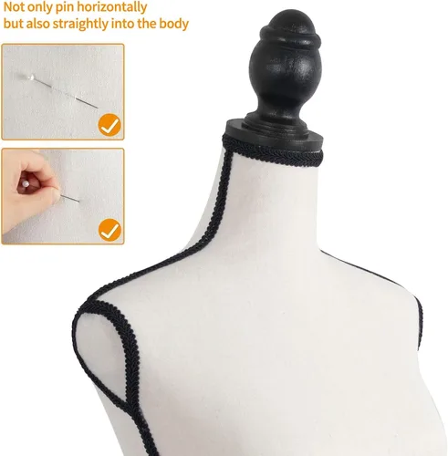 Miniatura 2 de Cuerpo de maniquí femenino, maniquí para coser con forma de torso y soporte de trípode ajustable, maniquí para joyería y vestidos de costureras