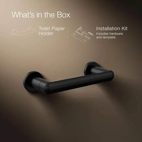 Miniatura 9 de Kohler K-24546-BL Kumin - Soporte para papel higiénico, color negro mate