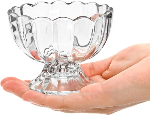 Miniatura 3 de Lawei Paquete de 6 cuencos de vidrio para postre, tazas pequeñas de 5 onzas para helado, mini cuencos de postre con patas para postre, helado