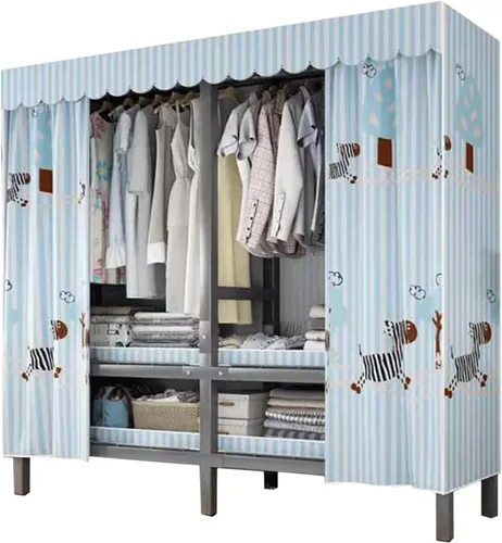 Miniatura 10 de large closets Folding Clothes Closet Metal Iron Wardrobe Closet Portable Closets for Hanging Clothes Easy to Assemble Saves Space Closet Space-saving