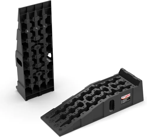 Miniatura 10 de Rampas de servicio para vehículos pesados: 1 par de elevadores profesionales de mantenimiento automático para camiones y SUV, rampas de neumáticos