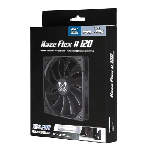 Miniatura 6 de Scythe Kaze Flex II 120 PWN - 1200 RPM, 1200 RPM, 4.724 in x 0.984 in, flujo de aire optimizado y silencioso ventilador de carcasa de computadora
