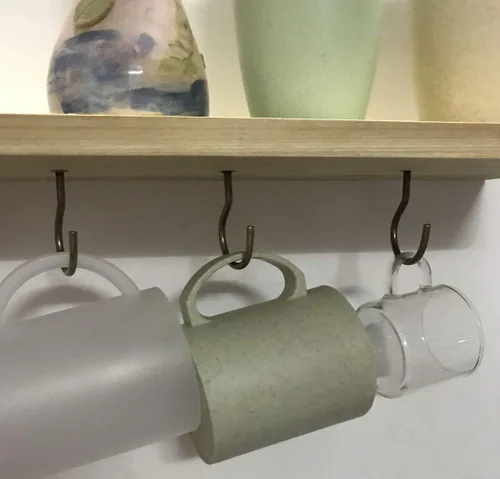 Miniatura 6 de Ganchos de rosca de 2 pulgadas, ganchos de techo negros para tazas, 20 ganchos de rosca, luces de Navidad y cortinas, cocina, colgador de plantas
