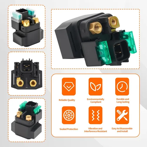 Miniatura 2 de AHL Relé solenoide de arranque para Suzuki LT-Z250 LTZ250 Quadsport 2004-2009 ATV / LTF250 LT-F250 Quad Runner Ozark 2003-2009 ATV