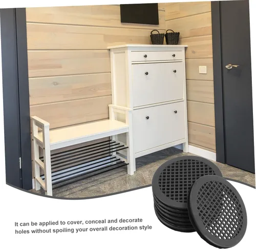 Miniatura 2 de Uonlytech Ventilación de aire redonda Agujeros de ventilación de armario Tapones de ventilación de plástico Soffit Ventilación Gabinete Malla